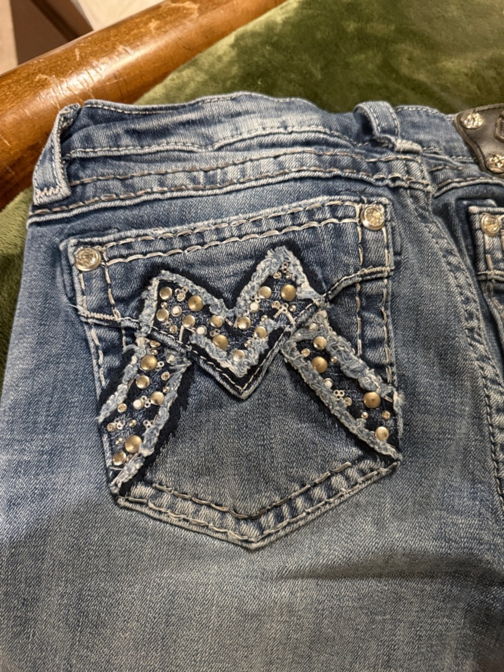 Miss Me Faded Blue Distressed Rolled Hem Denim Shorts - Picture 6 of 12